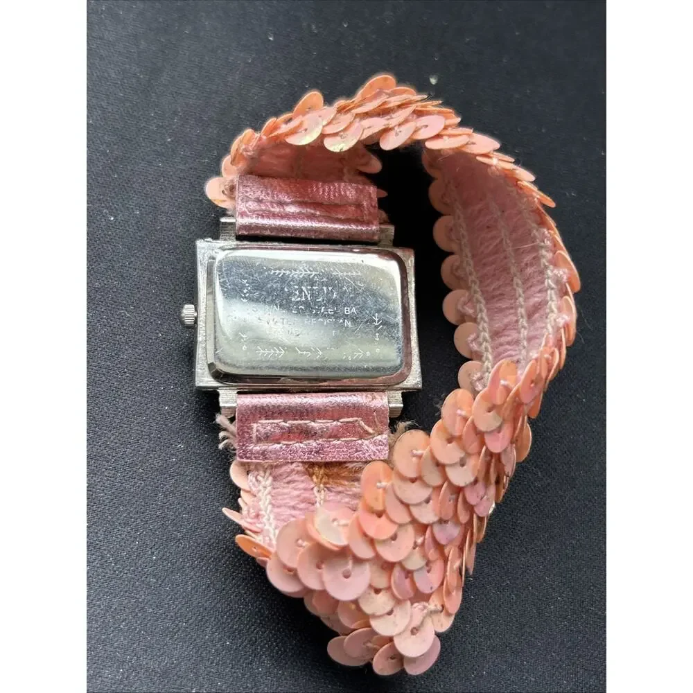 Geneva Silver Tone Pink Band Kids Quartz Watch